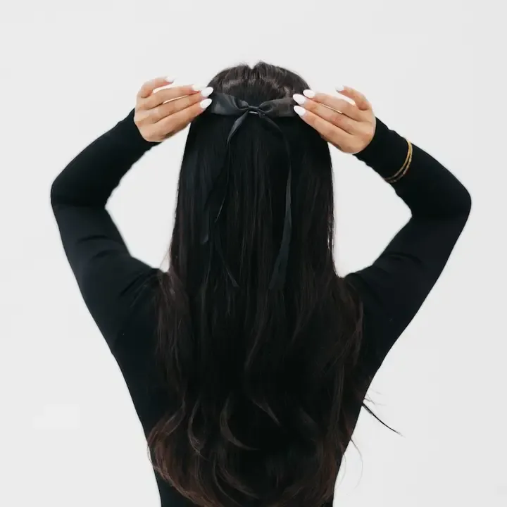 Pretty Simple Dahlia Dainty Hair Bow Clip in Black
