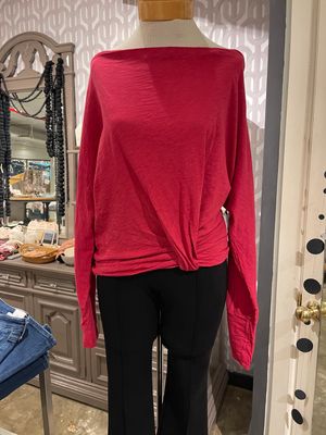 Velvet Hallie Cotton Slub Twist Top in Magenta Velvet Hallie Cotton Slub Twist Top in Magenta