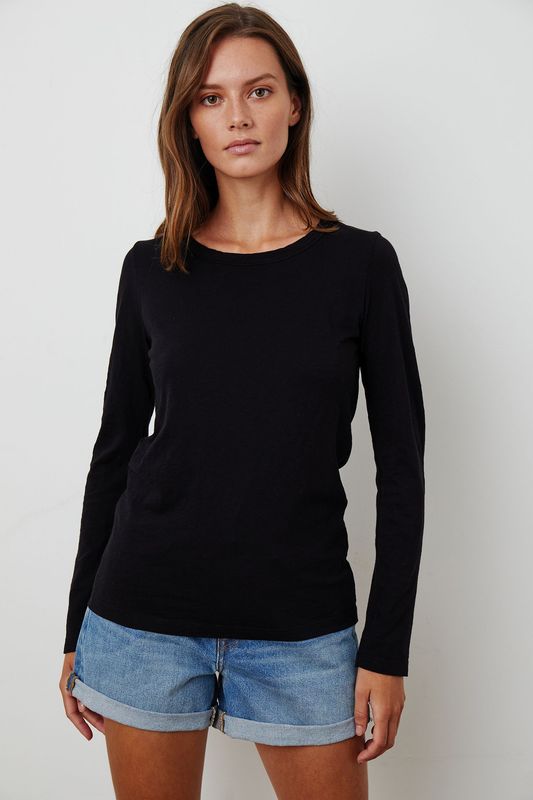 Velvet Lizzie Originals Long Sleeve Tee in Black