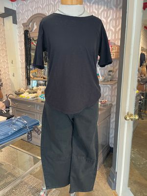 Velvet Tera Cotton Slub Crew Neck Tee in Black Velvet Tera Cotton Slub Crew Neck Tee in Black