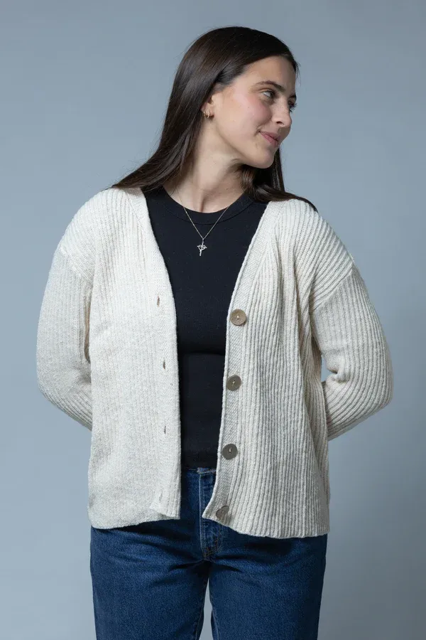 Avalin Ribbed Cardigan in Desert
