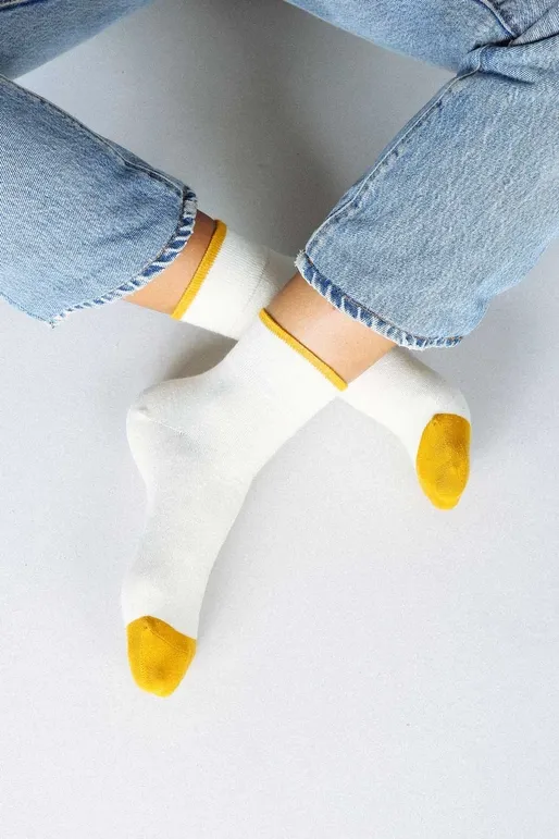 Tailored Union Centre Ankle Sock in Off White