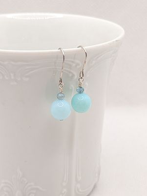 Perle Earrings in Sterling Silver, Peruvian Opal & Apatite - #7
