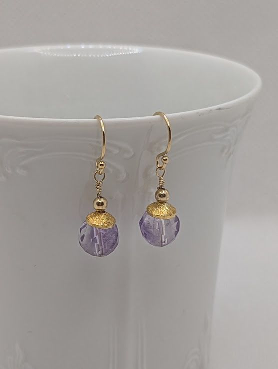 Perle Earrings in 14K Gold Fill & Amethyst - #8