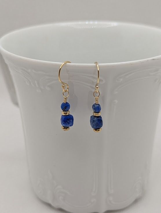Perle Earrings in 14K Gold Fill & Lapis - #12