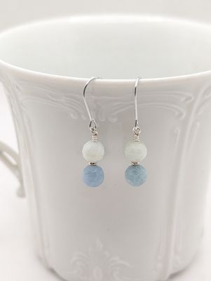 Perle Earrings in Sterling Silver & Aquamarine - #14