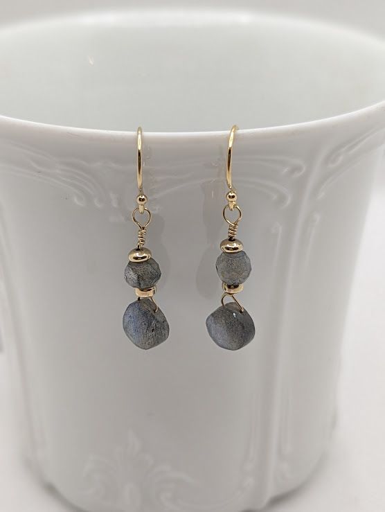 Perle Earrings in 14K Gold Fill & Labradorite - #15