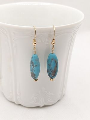 Perle Earrings in 14K Gold Fill & Turquoise - #24 Perle Earrings in 14K Gold Fill & Turquoise - #24