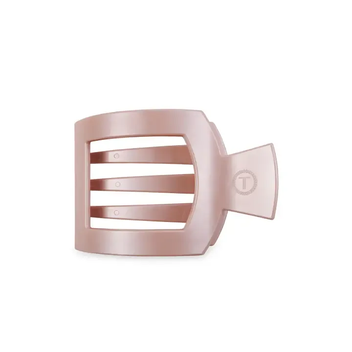 Teleties Medium Square Flat Hair Clip in Pearly Pink