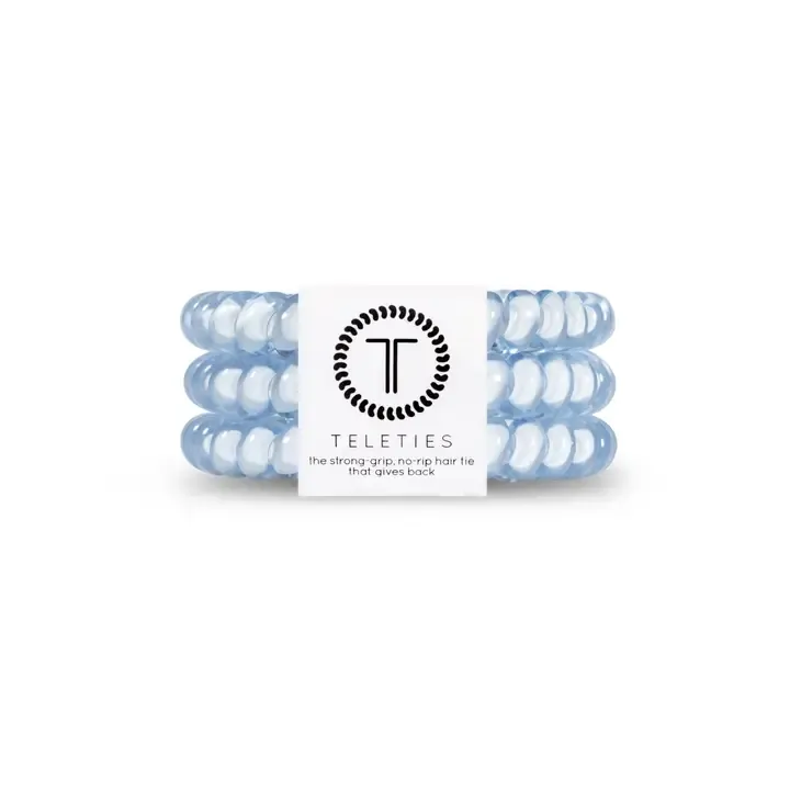 Teleties Small Spiral Hair Coils in Washed Denim