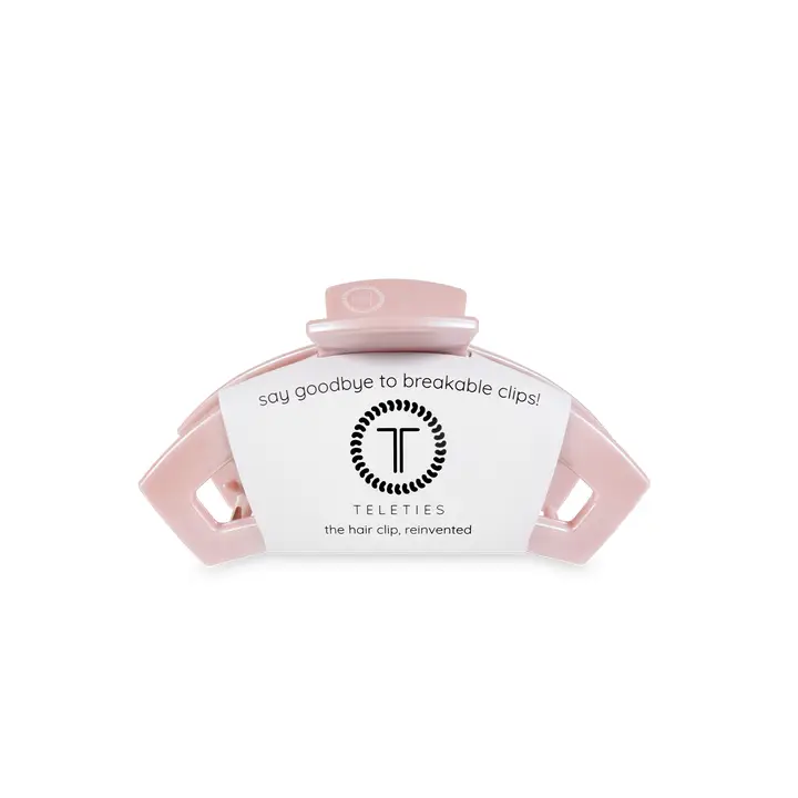 Teleties Tiny Open Hair Clip in Pearly Pink