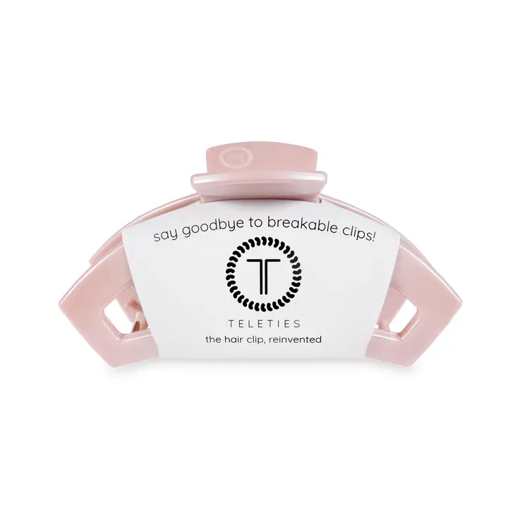Teleties Medium Open Hair Clip in Pearly Pink