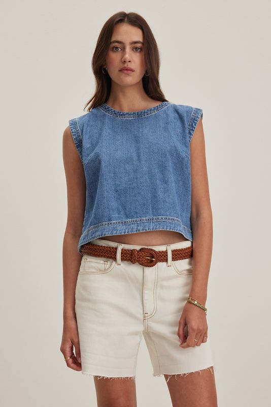 Velvet Loren Denim Top in Indigo