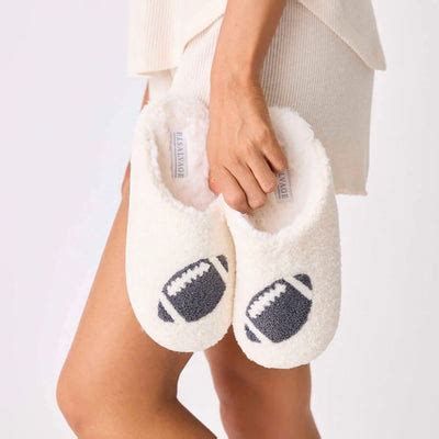 PJ Salvage Game Day Slippers in Ivory PJ Salvage Game Day Slippers in Ivory