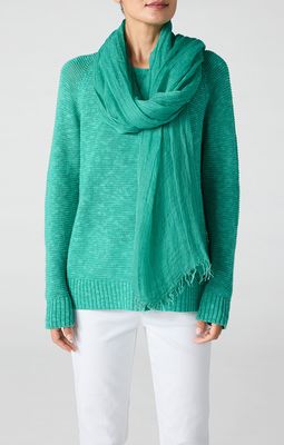 Eileen Fisher Organic Linen Tencel Texture Scarf in Jade