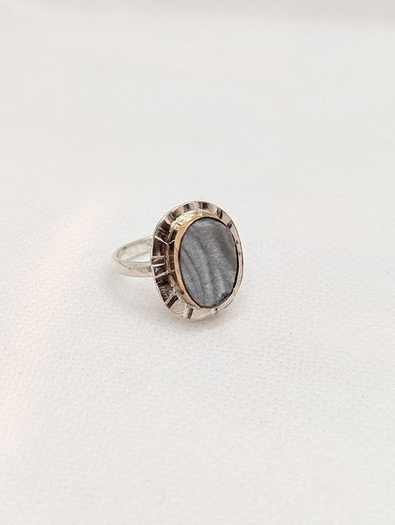 Savage Roots Zendaya Ring in Desert Druzy, Sterling Silver & 14KGF