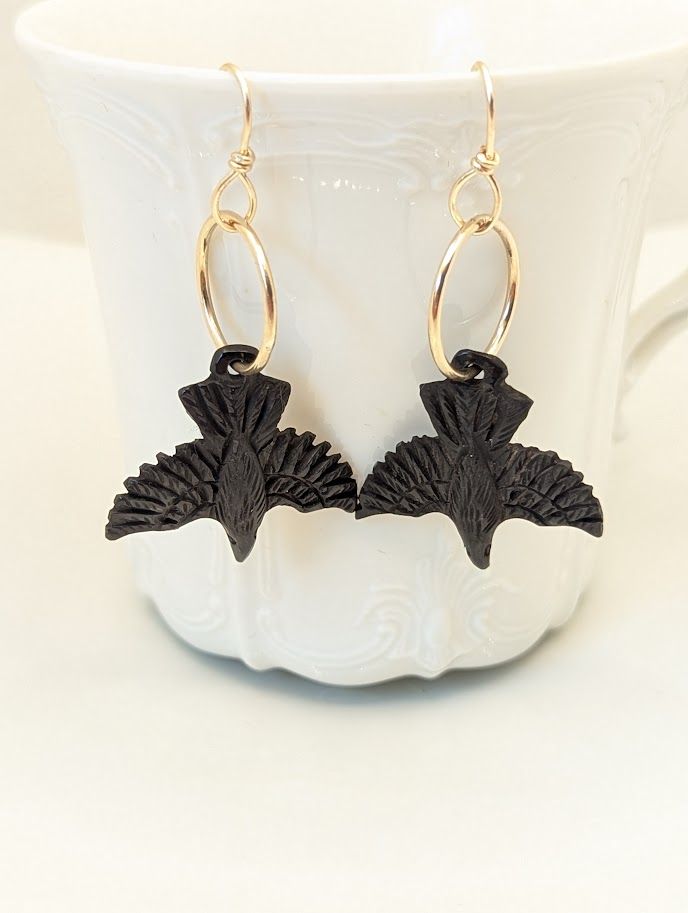 Savage Roots Lana Earrings in Carved Buffalo Horn & 14K Gold Fill