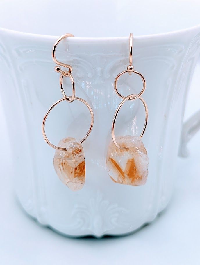 Savage Roots Goldie Earrings in Citrine Slices & 14K Gold Fill
