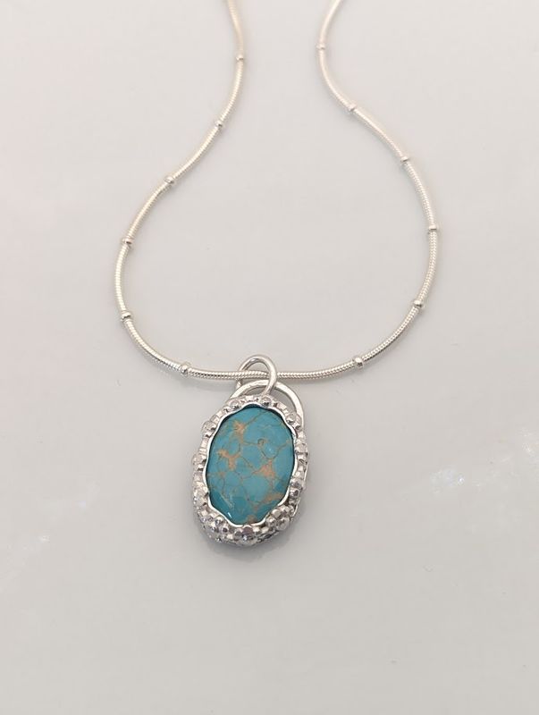 Savage Roots Roxy Necklace in Turquoise & Sterling Silver