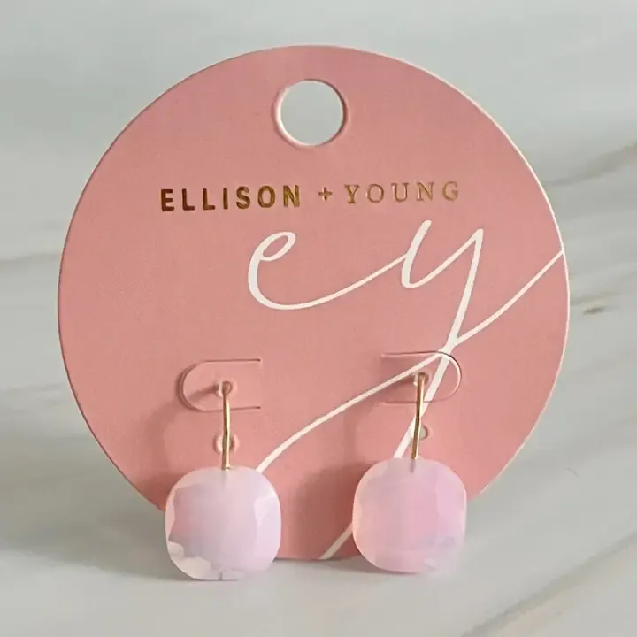 Ellison + Young Seamlessly Floating Jewel Earrings in Mystic Pink