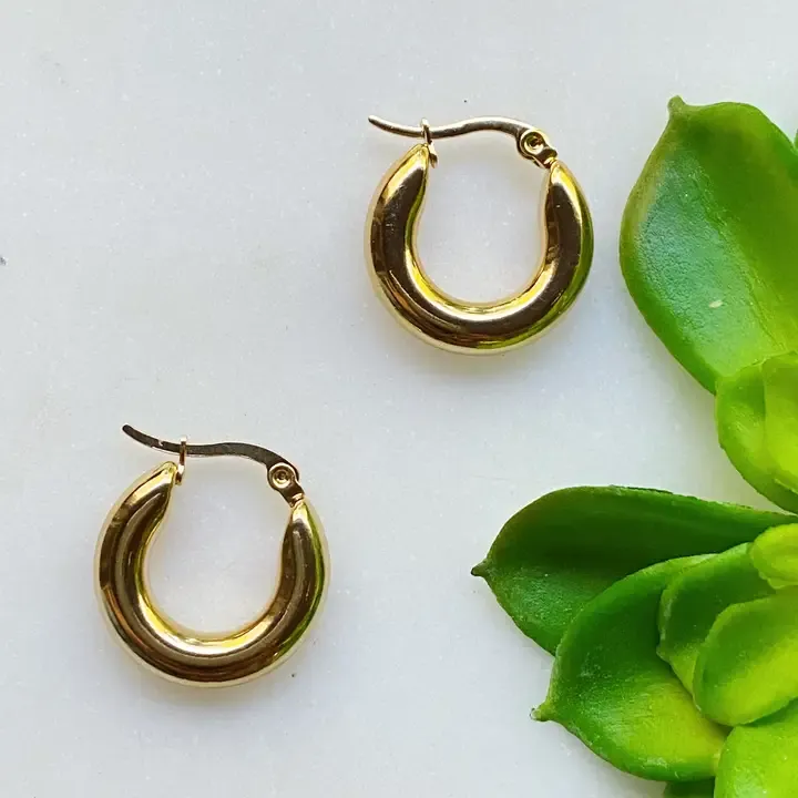 Ellison + Young Sienna Huggie Hoop Earrings in Gold