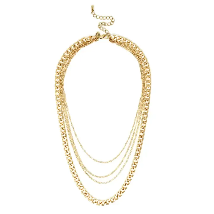 Ellison + Young Quad Squad Chain Link Necklace in Gold