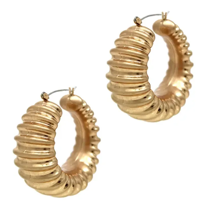 Ellison + Young Bold in Pleats Hoop Earrings