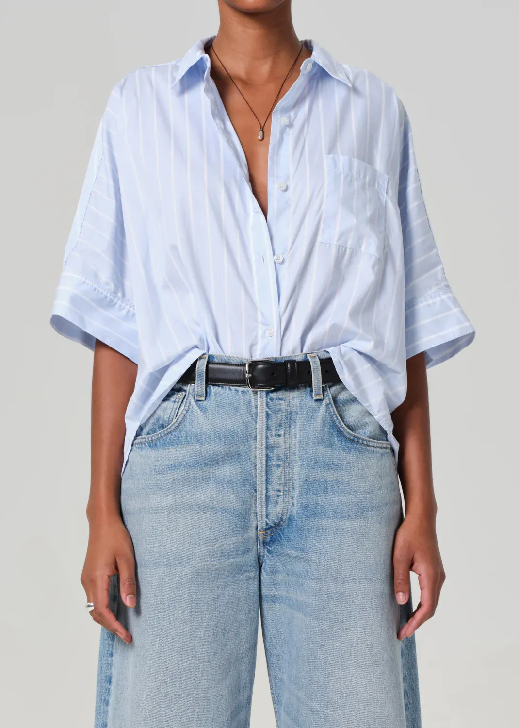 Citizens of Humanity Claire Origami Shirt in Rhodes Stripe
