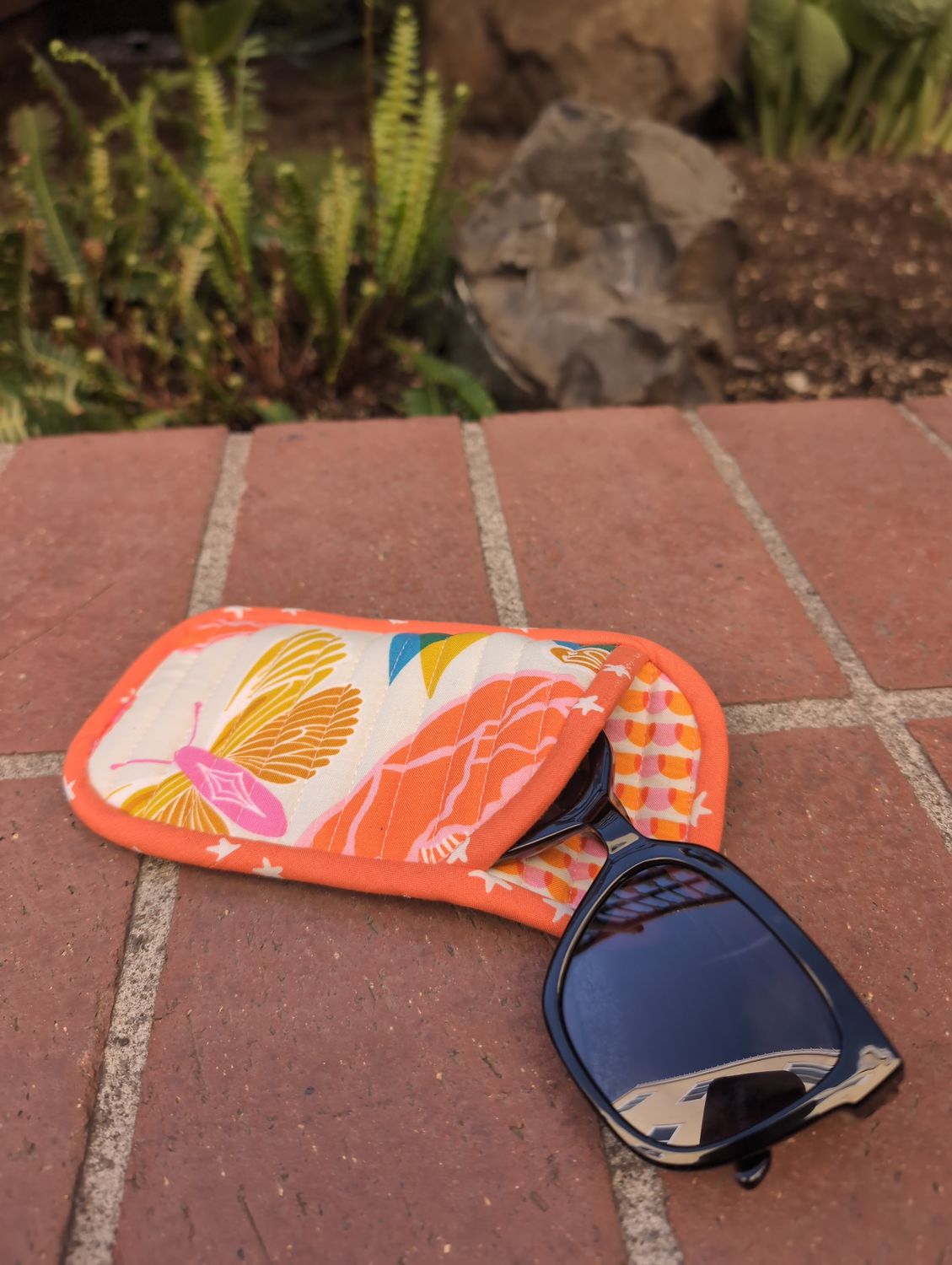 Collins Collective Frankie Handmade Sunglasses Case in Tangelo