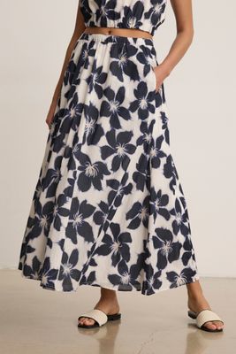 Velvet Jess Printed Voile Skirt in Asul Velvet Jess Printed Voile Skirt in Asul