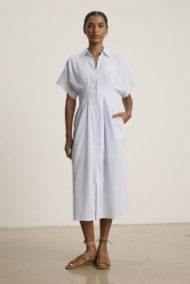 Velvet Riley Yarn Dye Shirting Dress in Blue Velvet Riley Yarn Dye Shirting Dress in Blue