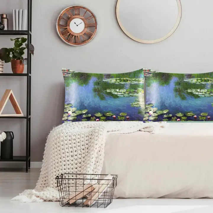 Hang Accessories Satin Pillowcase in Claude Monet Water Lillies