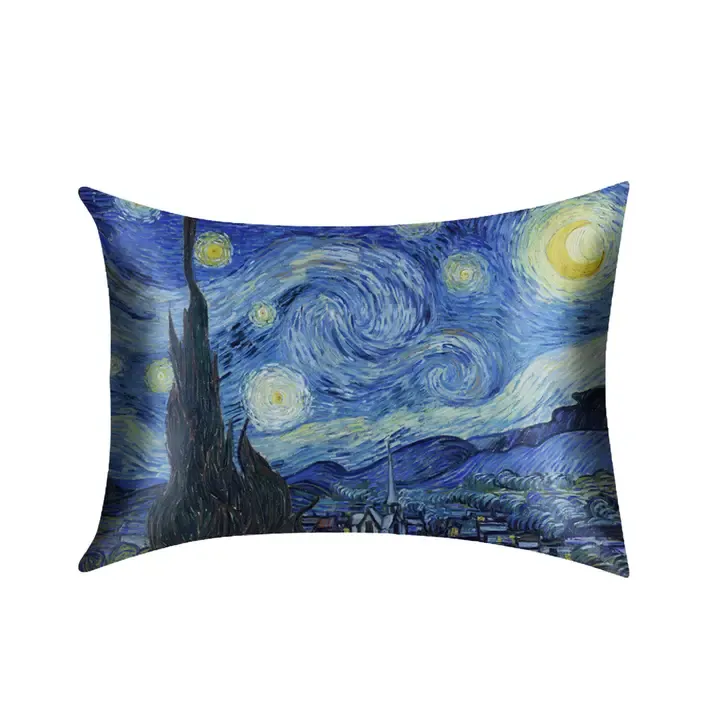Hang Accessories Satin Pillowcase in Van Gogh Starry Night