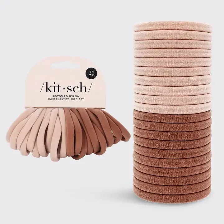 Kitsch Eco-Friendly Nylon Elastics 20 Piece Set in Blush