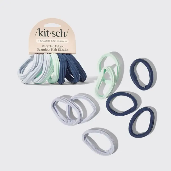 Kitsch Recycled Seamless Hair Elastics 8 Piece Set in Garden Bouquet