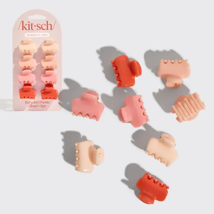 Kitsch Recycled Mini Cloud Clips 8 Piece Set in Cherry Blossom