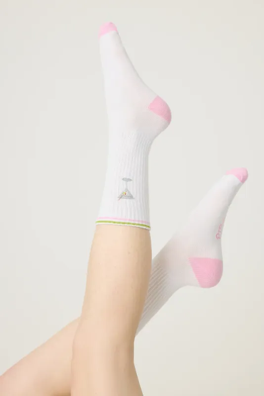 PJ Salvage Martini Ribbed Crew Sock in Ivory