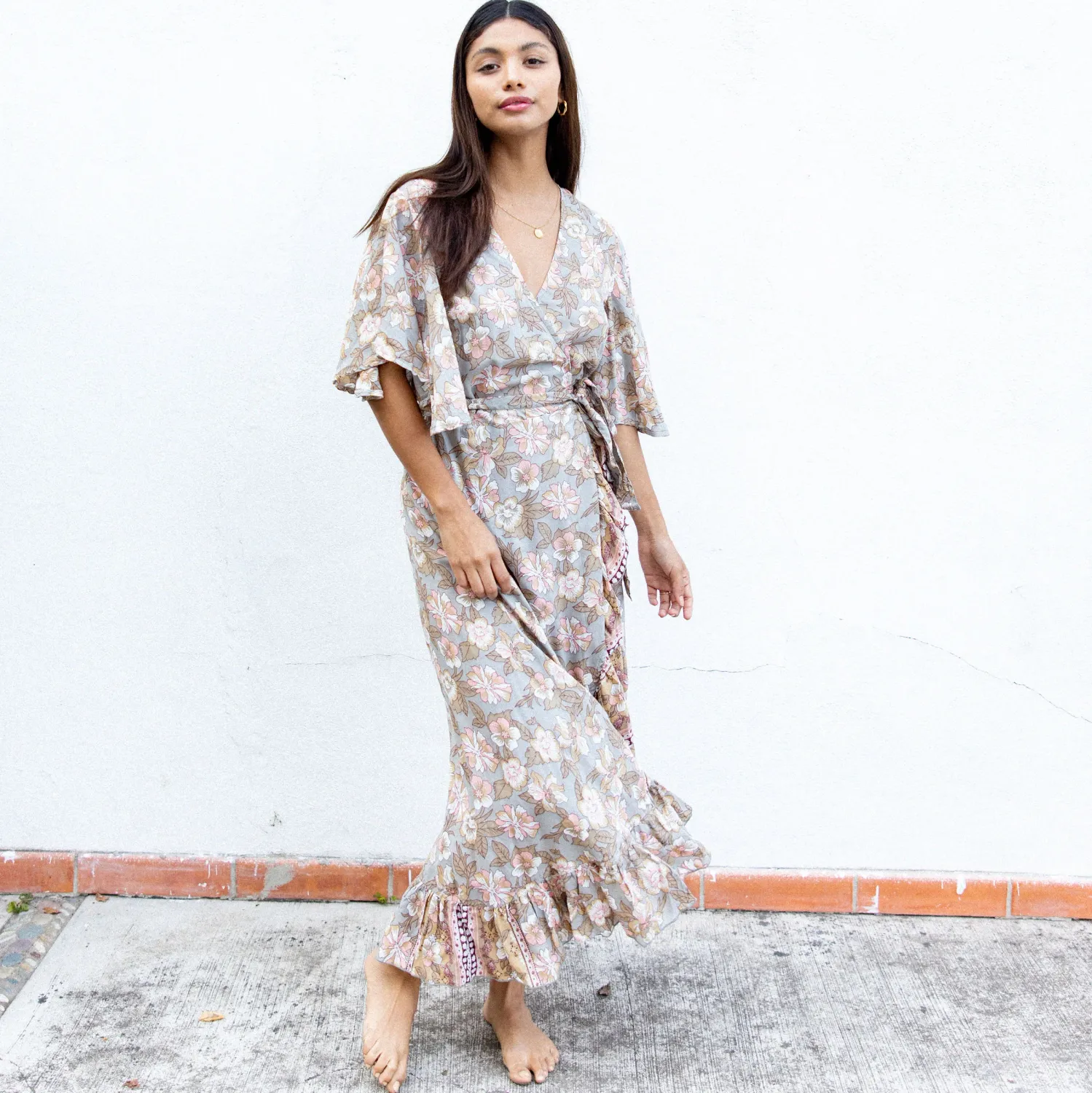 The Fox and The Mermaid Jodoh Wrap Dress in Fawn