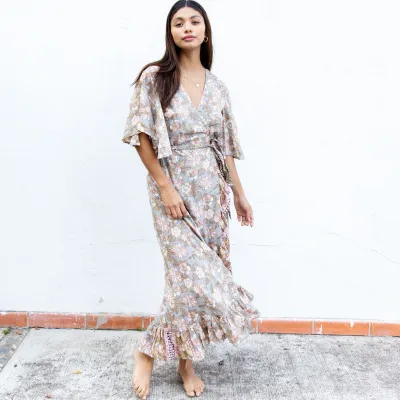 The Fox and The Mermaid Jodoh Wrap Dress in Fawn The Fox and The Mermaid Jodoh Wrap Dress in Fawn