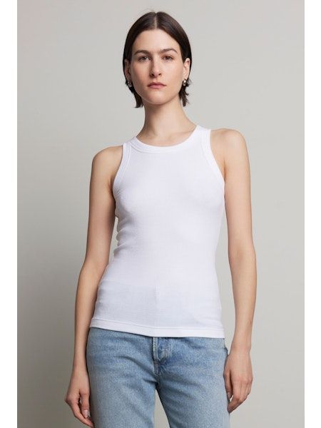 Velvet Cruz Modal Rib Tank Top in White