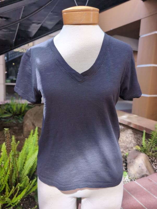 Velvet Eli Originals Short Sleeve V Neck Tee in Black