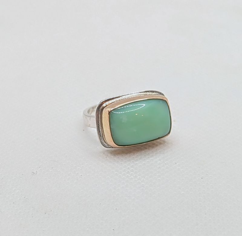 Savage Roots Louise Ring in Green Opal