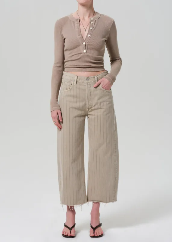 Citizens of Humanity Ayla Raw Hem Crop in Natural Stripe