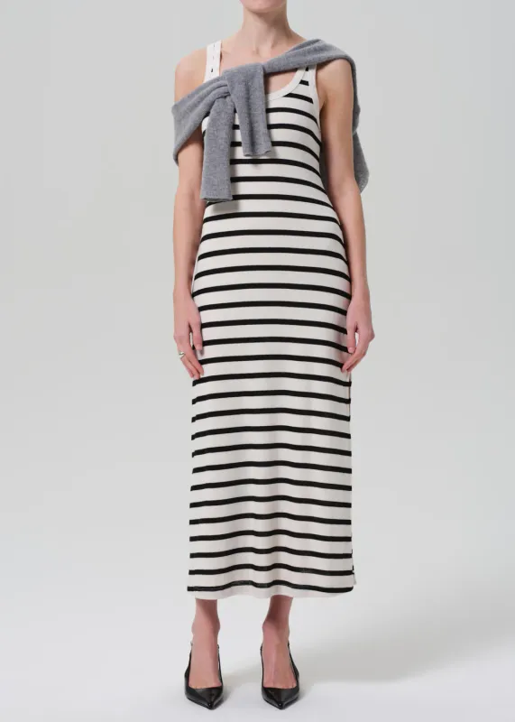 Citizens of Humanity Faye Long Tank Dress in Midnight Stripe