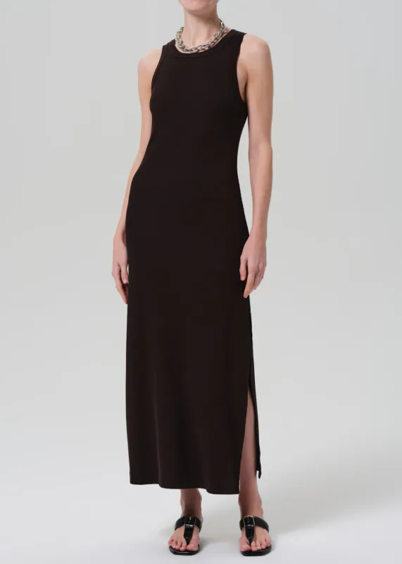 Citizens of Humanity Isabel Rib Tank Dress in Chocolate