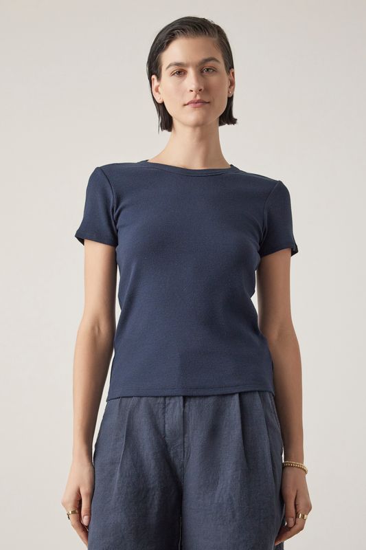 Velvet Bedford Modal Rib Tee in Black