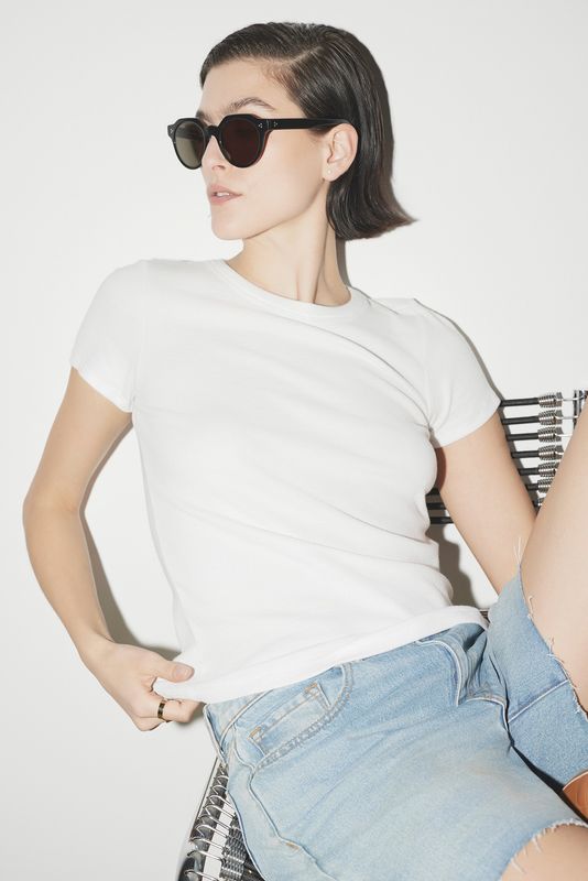 Velvet Bedford Modal Rib Tee in White