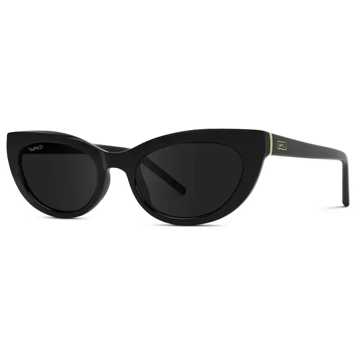WMP Nadia Cat Eye Sunglasses in Glossy Black / Smoke Lens