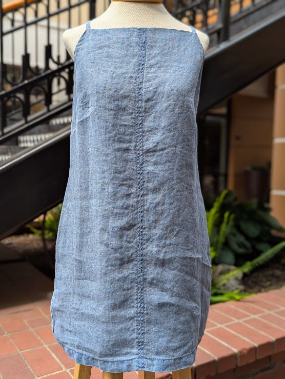 Velvet Nara Heavy Linen Dress in Indigo