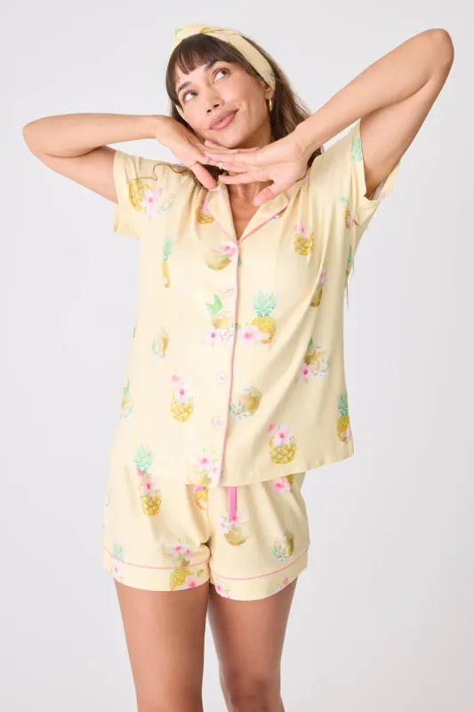 PJ Salvage Aloha Hour 3 Piece PJ Set in Pineapple PJ Salvage Aloha Hour 3 Piece PJ Set in Pineapple